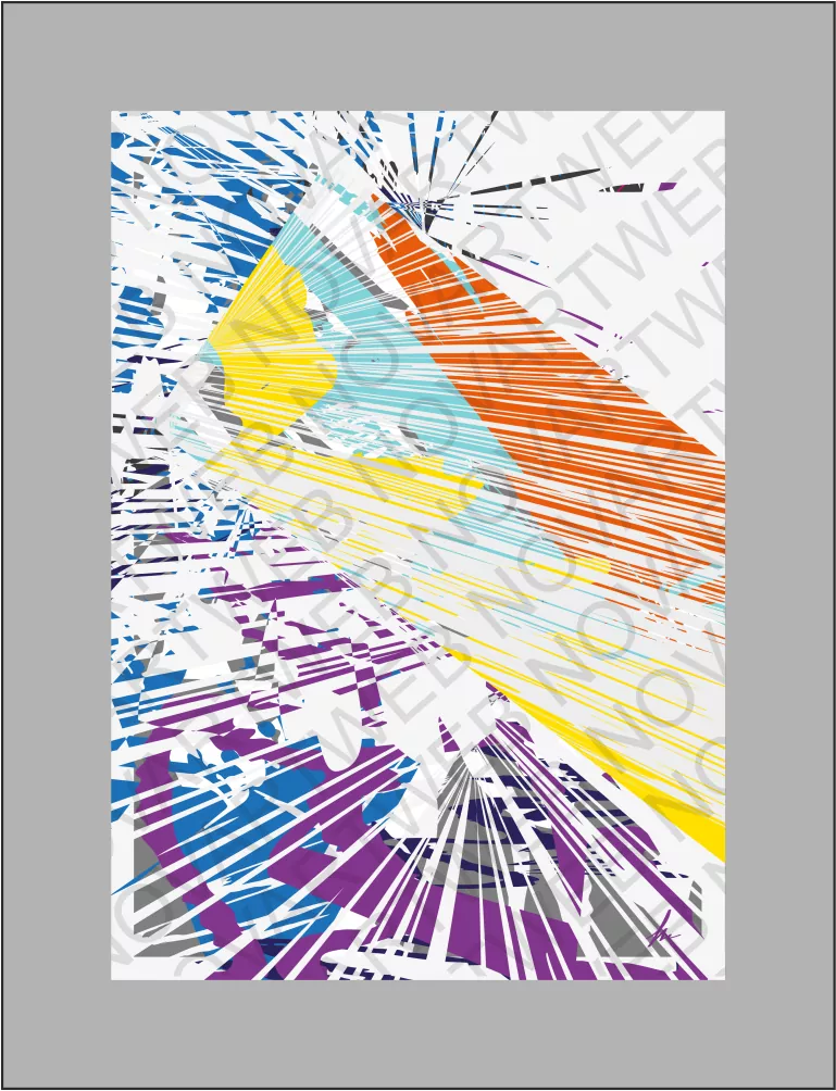 «TRIPTYCH»: Obra de arte abstracta compuesta por tres cuadros relacionados entre sí, con un juego de líneas en diversas posiciones. La coordinación de colores genera una sensación de unidad, permitiendo que los tres cuadros se complementen y formen una única obra de arte.