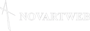 Distinctive NOVARTWEB logo in contact section