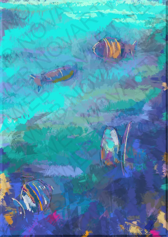 En esta cautivadora pintura titulada «Danza Marina», somos testigos de una sinfonía de colores en armonía, donde la biodiversidad marina se fusiona en una danza alegre y creativa. Los colores vivos danzan entre sí, creando un espectáculo visual que transmite serenidad, encanto y delicadeza.