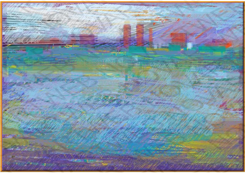 "FROM DISTANCE" est une exploration visuelle unique. Utilisant une technique de lignes gribouillées, elle offre une perspective inédite et distinctive de Central Park. La combinaison minutieuse de la couleur et du mouvement dans l'œuvre crée une harmonie enveloppante, révélant des couches de profondeur avec une transparence délicate qui capte l'attention et l'imagination.
