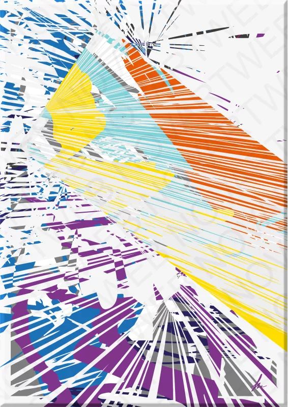 "TRIPTYCH": Abstract artwork composed of three paintings related to each other, with a play of lines in different positions. The coordination of colors generates a sense of unity, allowing the three paintings to complement each other and form a single work of art.