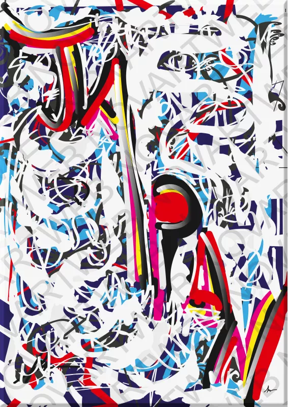 «JAPÓN»: Obra de arte digital abstracta que refleja la energía y vitalidad de la cultura japonesa a través de la disposición de las letras en la palabra.