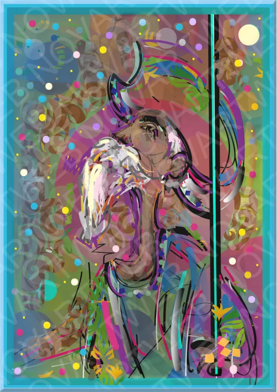 Peinture de Don Quichotte mettant en valeur son romantisme et sa liberté poétique. Les couleurs printanières nous transportent dans un monde inspirant. Le personnage s'anime comme une métaphore de notre lutte intérieure et nous invite à réfléchir à nos propres quêtes et à nous inspirer de l'histoire de Don Quichotte. Espagne.