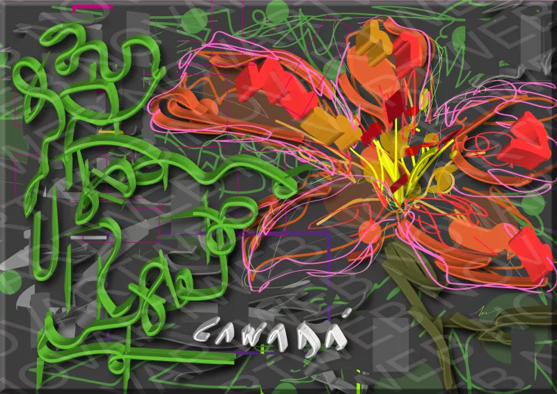 "LÍRICO LIRIO" comes to life through the expression of red and green colors, while the movement adds diversity to the ephemeral dialogue of the lily. The contrast between the fragility of the flower and the solidity of the foliage, together with the abstraction, reveals a floral work where originality strongly creates nature.
