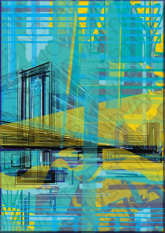 "MANHATTAN BRIDGE est une représentation abstraite qui évoque un symbolisme profond, nous reliant à diverses cultures et à l'emblématique rêve américain. Conçue avec une grande maîtrise créative, cette pièce artistique fusionne le squelette architectural du pont avec son environnement, créant une abstraction immersive qui défie notre perception visuelle tout en communiquant une signification distinctive.