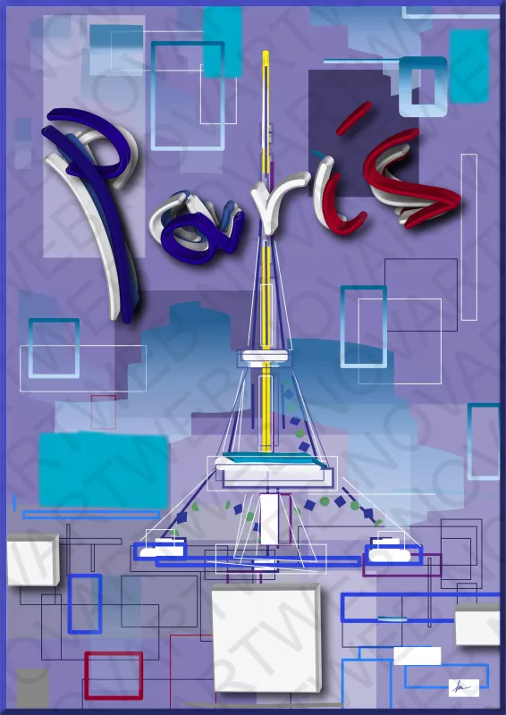 Minimalismo Parisino captura la esencia de la Ciudad Luz en un diseño moderno y elegante. Las letras de "París" se visten con los colores de la bandera francesa, reforzando la conexión con la ciudad. Esta reinterpretación minimalista captura la belleza de París de una manera innovadora. La simplicidad de las formas geométricas y el ingenioso juego de letras entre la Torre Eiffel y "París" crean un diseño distintivo.