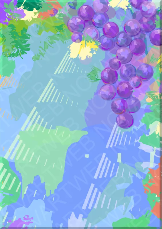 "NÉCTAR DEL SOL" captura la fuerza del sol iluminando la parra y las uvas, creando un contraste entre luz y sombra. Los rayos atraviesan las hojas, realzando la conexión entre la naturaleza y la luz en una composición que resalta su interacción vital.