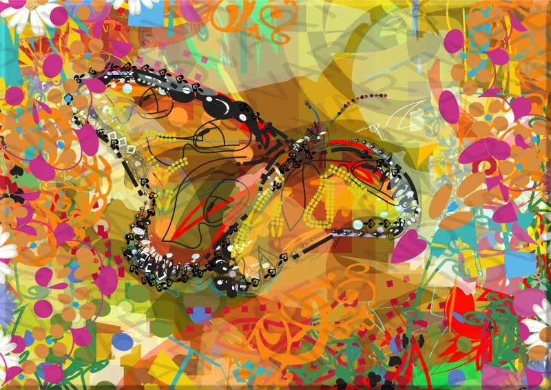 PLANEO: Butterfly suspended in the air, gliding gently, symbolizing confidence in waiting for the revelation of its path.