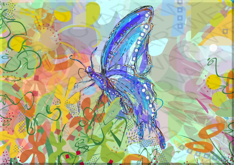 POSADO: Butterfly in final calm, gracefully posed, representing the closing of a cycle and the achievement of fulfillment.