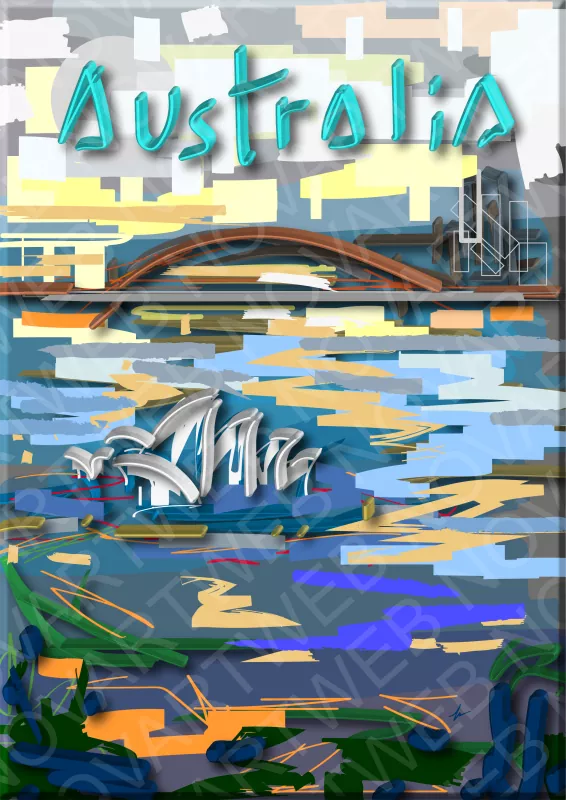 "REALIDAD TRANSFORMADA" es una representación figurativa inmersa en un contexto imaginario, donde el minimalismo adquiere una profundidad significativa. Al fusionar elementos emblemáticos de Australia, como el puente y la Ópera, la obra visualiza un nuevo significado contemporáneo.