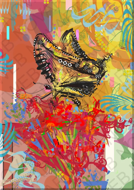 PREPARATION: Butterfly in stillness with half-open wings, reflecting concentration and preparation for a future under construction.