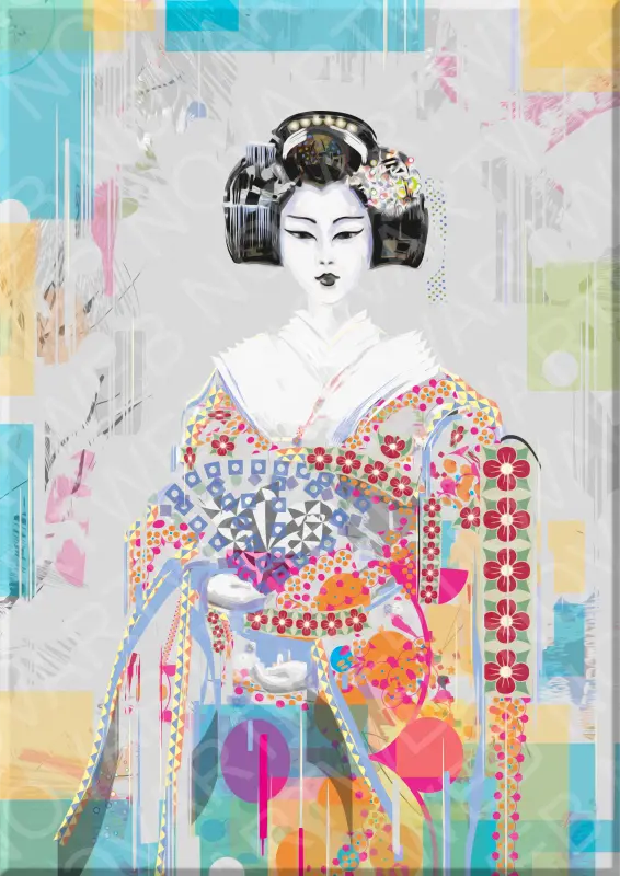 Levedad, cuadro exclusivo inspirado en Japón con una figura femenina de estilo geisha.